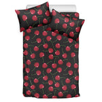 Red Cherry Pattern Print Duvet Cover Bedding Set