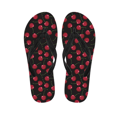 Red Cherry Pattern Print Flip Flops