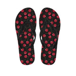 Red Cherry Pattern Print Flip Flops