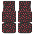 Red Cherry Pattern Print Front and Back Car Floor Mats