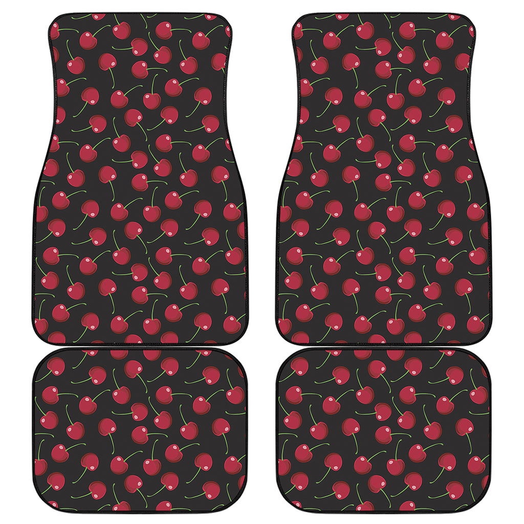 Red Cherry Pattern Print Front and Back Car Floor Mats