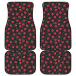 Red Cherry Pattern Print Front and Back Car Floor Mats