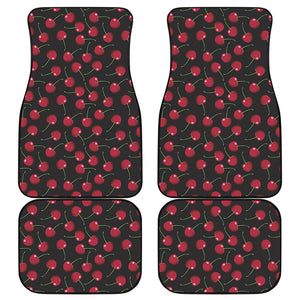 Red Cherry Pattern Print Front and Back Car Floor Mats
