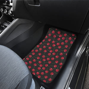 Red Cherry Pattern Print Front and Back Car Floor Mats