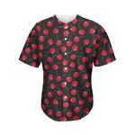Red Cherry Pattern Print Men's Baseball Jersey