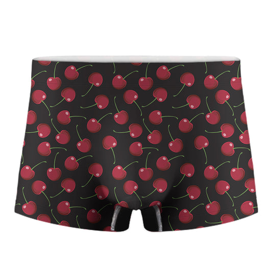 Red Cherry Pattern Print Men's Boxer Briefs