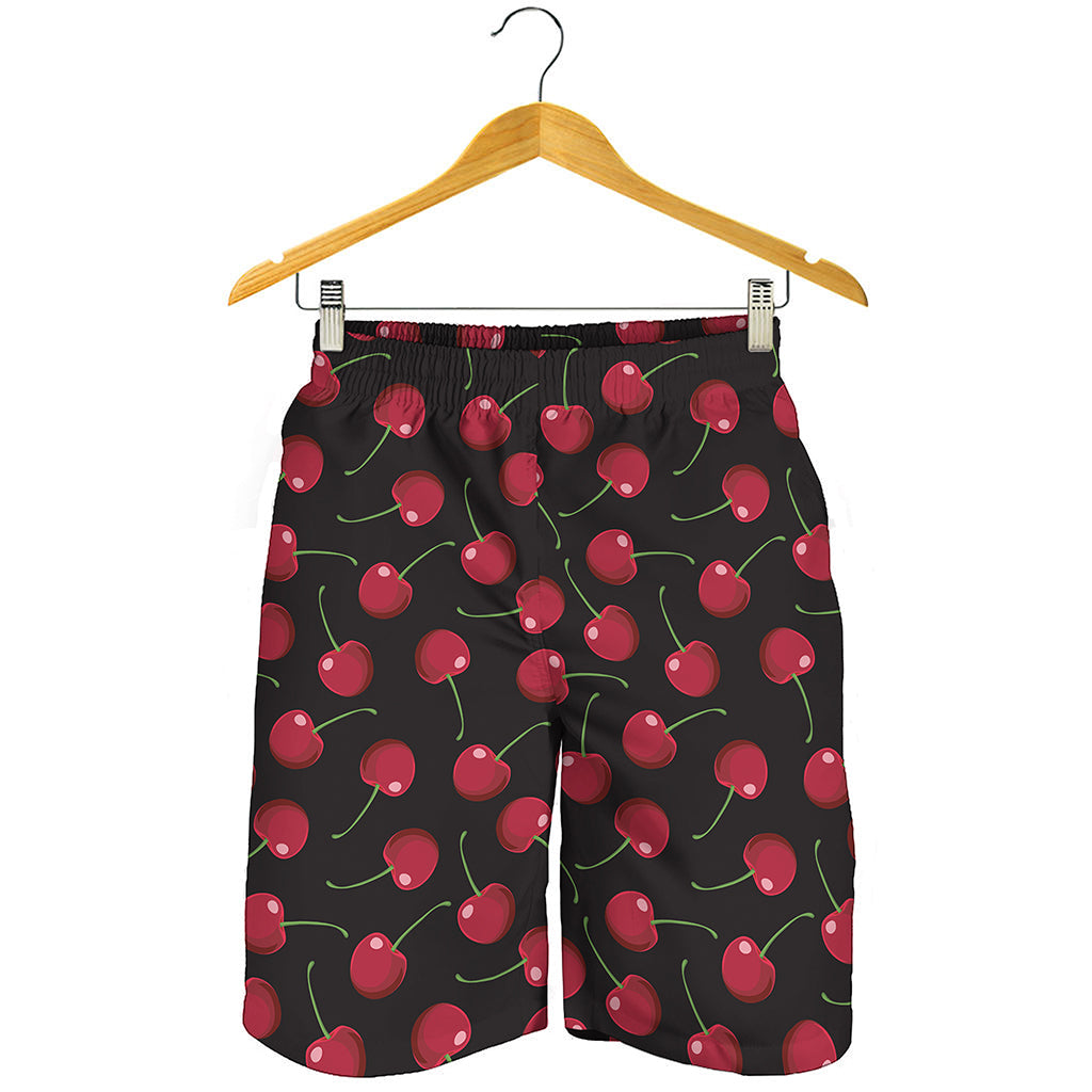 Red Cherry Pattern Print Men's Shorts