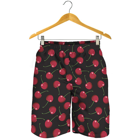 Red Cherry Pattern Print Men's Shorts