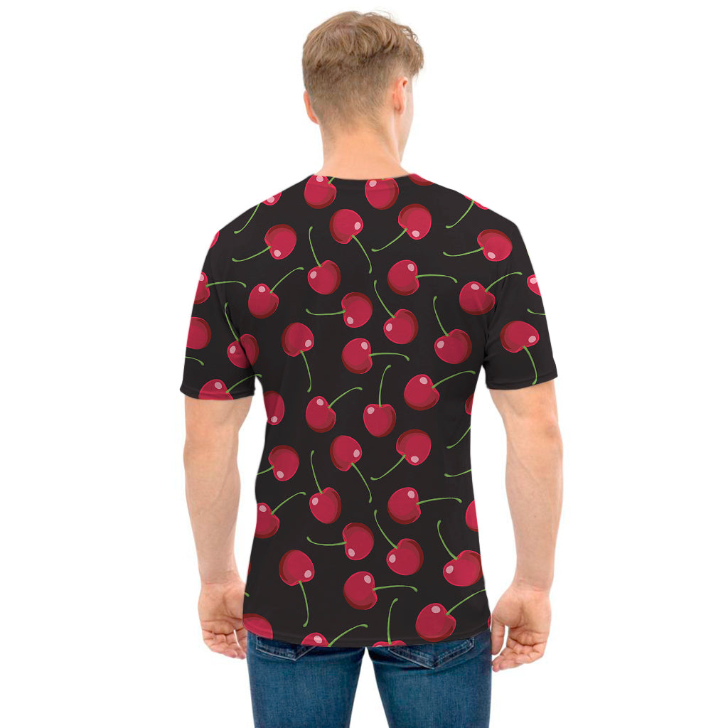 Red Cherry Pattern Print Men's T-Shirt