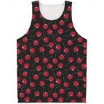 Red Cherry Pattern Print Men's Tank Top