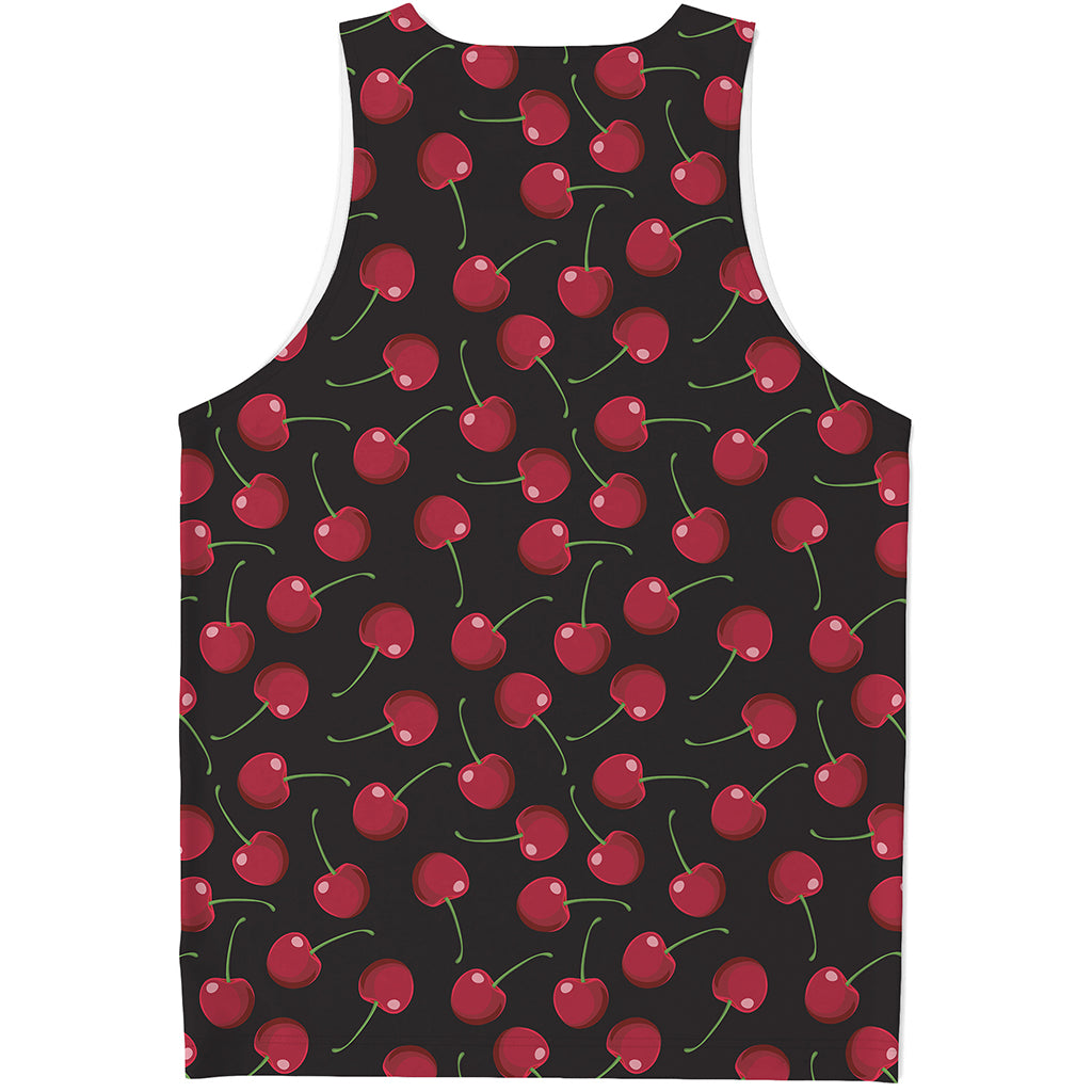 Red Cherry Pattern Print Men's Tank Top