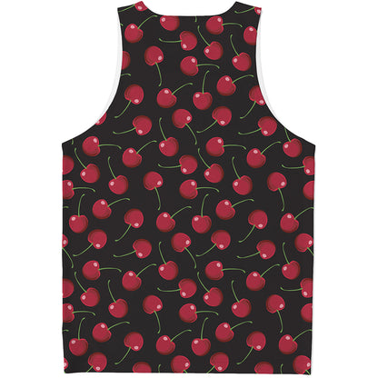 Red Cherry Pattern Print Men's Tank Top