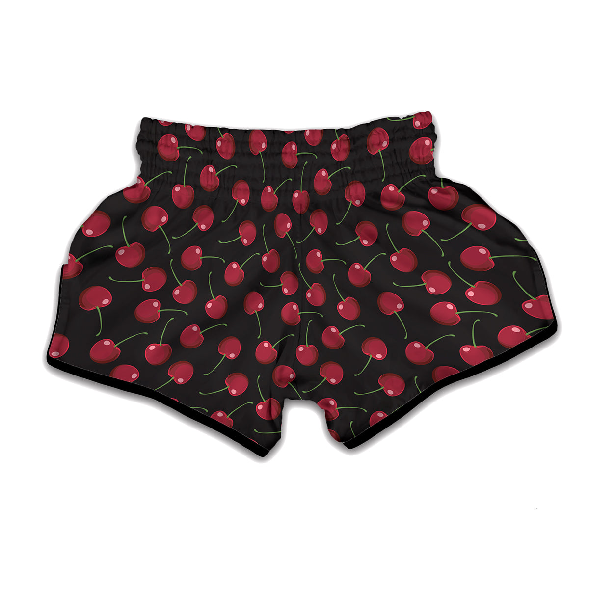 Red Cherry Pattern Print Muay Thai Boxing Shorts