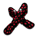 Red Cherry Pattern Print Muay Thai Shin Guard