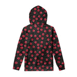 Red Cherry Pattern Print Pullover Hoodie