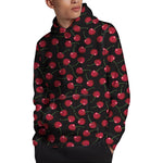 Red Cherry Pattern Print Pullover Hoodie