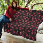 Red Cherry Pattern Print Quilt