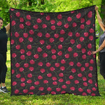 Red Cherry Pattern Print Quilt