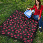 Red Cherry Pattern Print Quilt