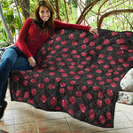 Red Cherry Pattern Print Quilt