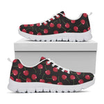 Red Cherry Pattern Print White Sneakers