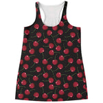 Red Cherry Pattern Print Women's Racerback Tank Top