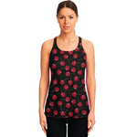 Red Cherry Pattern Print Women's Racerback Tank Top
