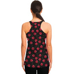 Red Cherry Pattern Print Women's Racerback Tank Top