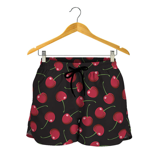 Red Cherry Pattern Print Women's Shorts