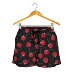 Red Cherry Pattern Print Women's Shorts