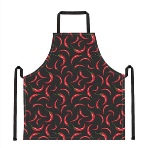 Red Chili Peppers Pattern Print Apron