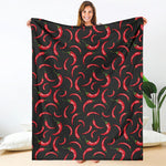 Red Chili Peppers Pattern Print Blanket