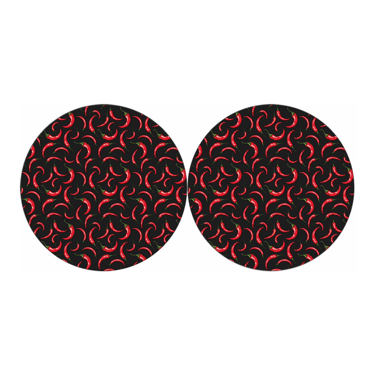 Red Chili Peppers Pattern Print Car Coasters
