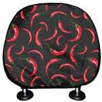 Red Chili Peppers Pattern Print Car Headrest Covers