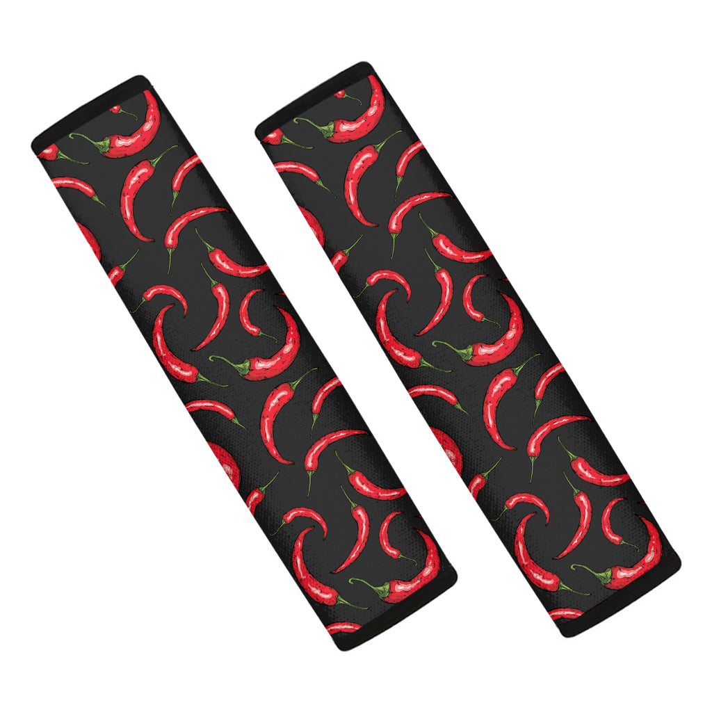 Red Chili Peppers Pattern Print Car Seat Belt Covers