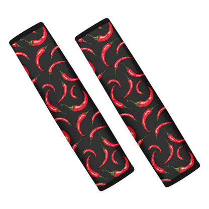 Red Chili Peppers Pattern Print Car Seat Belt Covers