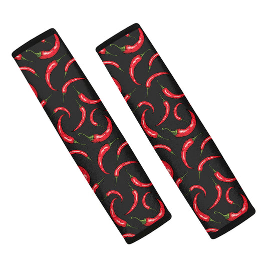 Red Chili Peppers Pattern Print Car Seat Belt Covers