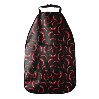Red Chili Peppers Pattern Print Car Seat Organizers