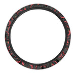 Red Chili Peppers Pattern Print Car Steering Wheel Cover