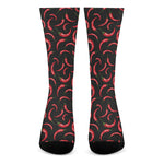Red Chili Peppers Pattern Print Crew Socks
