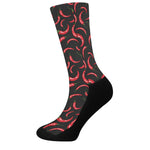 Red Chili Peppers Pattern Print Crew Socks