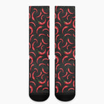 Red Chili Peppers Pattern Print Crew Socks