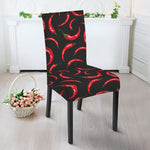 Red Chili Peppers Pattern Print Dining Chair Slipcover