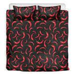 Red Chili Peppers Pattern Print Duvet Cover Bedding Set