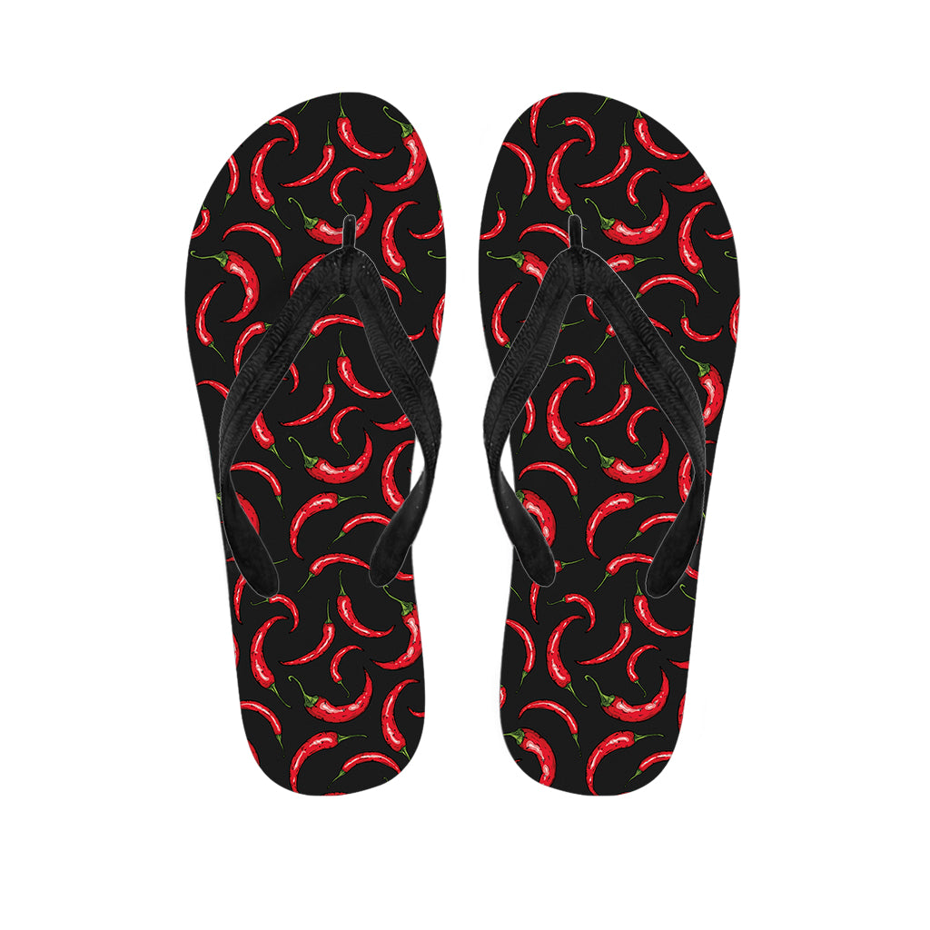 Red Chili Peppers Pattern Print Flip Flops