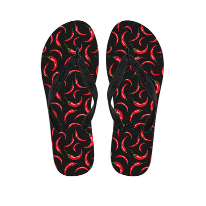 Red Chili Peppers Pattern Print Flip Flops