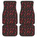 Red Chili Peppers Pattern Print Front and Back Car Floor Mats