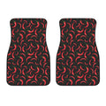 Red Chili Peppers Pattern Print Front Car Floor Mats