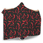 Red Chili Peppers Pattern Print Hooded Blanket