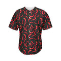 Red Chili Peppers Pattern Print Men's Baseball Jersey